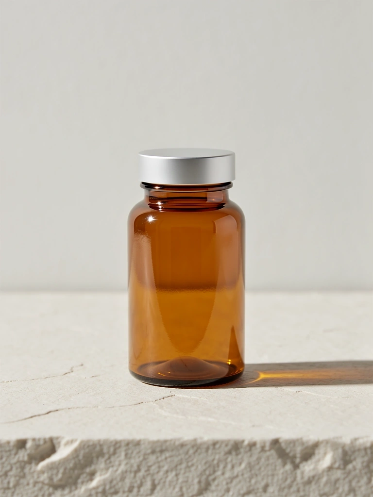 Natural vision supplement bottle