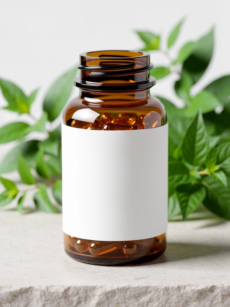 Natural supplement bottle